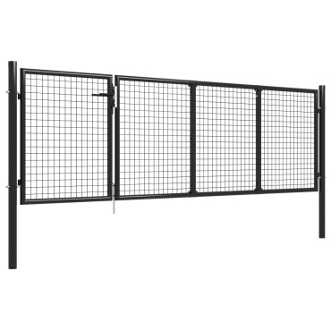 vidaXL Πόρτα Περίφραξης Κήπου Ανθρακί 350 x 75 εκ. Ατσάλινη