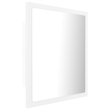 vidaXL Καθρέφτης Μπάνιου με LED Λευκός 40x8,5x37cm Ακρυλικός 1 τεμ.