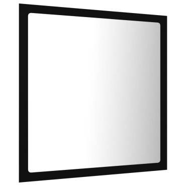 vidaXL Καθρέφτης Μπάνιου με LED Μαύρος 40x8,5x37cm Ακρυλικός 1 τεμ.