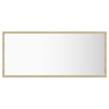 vidaXL Καθρέφτης Μπάνιου με LED Sonoma Δρυς 90x8,5x37cm Ακρυλικός 1 τεμ.
