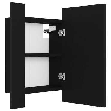 vidaXL Καθρέφτης Μπάνιου με Ντουλάπι LED Μαύρος 40x12x45cm Ακρυλικός 1 τεμ.
