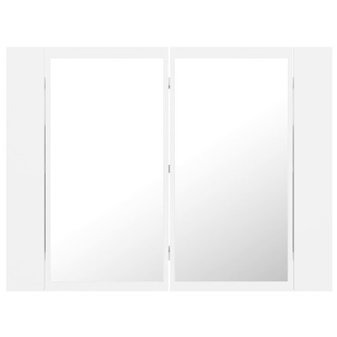 vidaXL Καθρέφτης Μπάνιου με Ντουλάπι LED Λευκός 60x12x45cm Ακρυλικός 1 τεμ.
