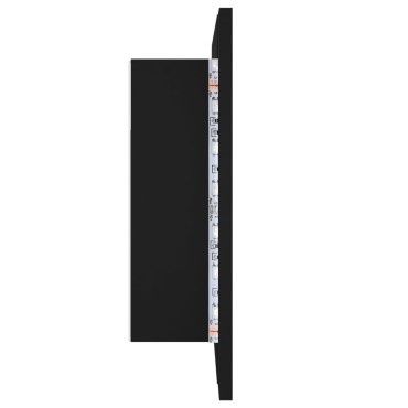 vidaXL Καθρέφτης Μπάνιου με Ντουλάπι LED Μαύρος 60x12x45cm Ακρυλικός 1 τεμ.