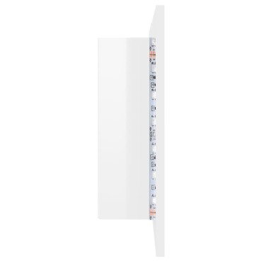 vidaXL Καθρέφτης Μπάνιου με LED Γυαλιστερό Λευκό 80x12x45cm Ακρυλικός 1 τεμ.