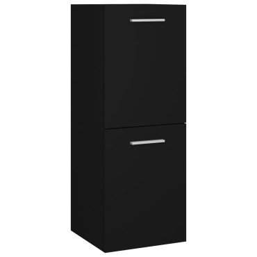 vidaXL Ντουλάπι Μπάνιου Μαύρο 30x30x80cm από Επεξ. Ξύλο