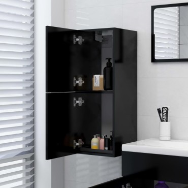 vidaXL Ντουλάπι Μπάνιου Μαύρο 30x30x80cm από Επεξ. Ξύλο