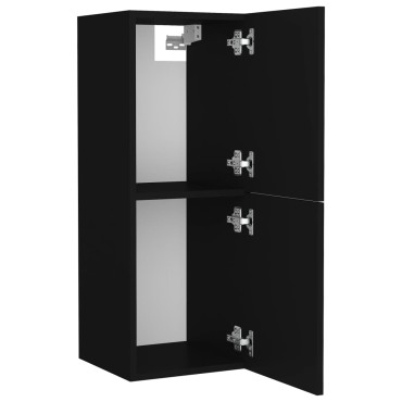 vidaXL Ντουλάπι Μπάνιου Μαύρο 30x30x80cm από Επεξ. Ξύλο