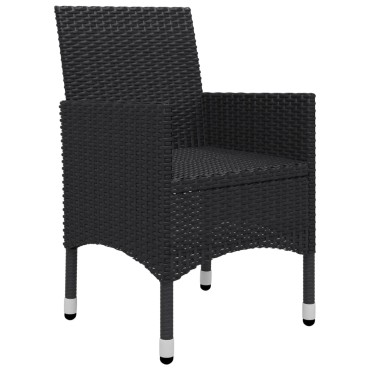 vidaXL Σετ Τραπεζαρίας Κήπου 3 τεμ. Μαύρο 52x57x84cm