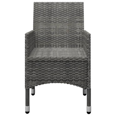 vidaXL Σετ Τραπεζαρίας Κήπου 3 τεμ. Γκρι 52x57x84cm