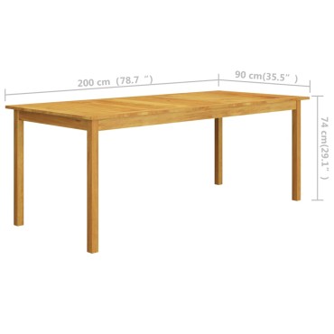 vidaXL Σετ Τραπεζαρίας Κήπου 7 τεμ. Μαύρο 200x100x74cm