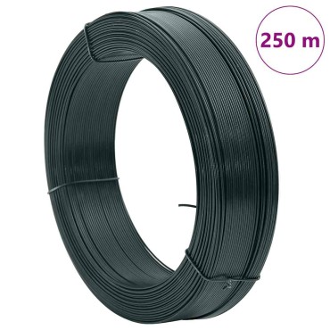vidaXL Σύρμα Περίφραξης Σκούρο Πράσινο 250 μ. / 0,9/1,4 χιλ. Ατσάλινο