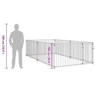 vidaXL Κλουβί Σκύλου Εξωτερικού Χώρου 200 x 400 x 100 εκ.