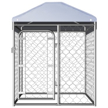 vidaXL Κλουβί Σκύλου Εξωτερικού Χώρου 100 x 100 x 125 εκ. με Στέγαστρο