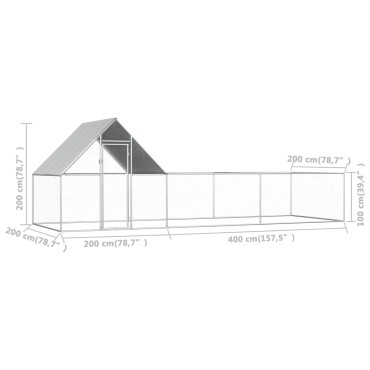 vidaXL Κοτέτσι 6 x 2 x 2 μ. από Γαλβανισμένο Χάλυβα