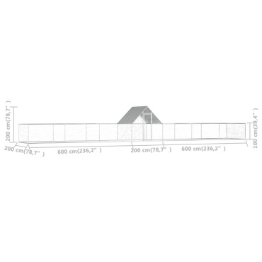 vidaXL Κοτέτσι 14 x 2 x 2 μ. από Γαλβανισμένο Χάλυβα