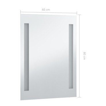 vidaXL Καθρέφτης Μπάνιου Τοίχου με LED 60 x 80 εκ.