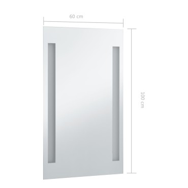 vidaXL Καθρέφτης Μπάνιου Τοίχου με LED 60 x 100 εκ.
