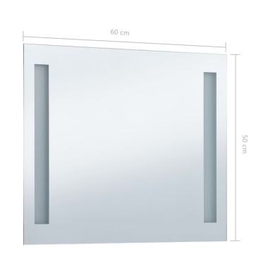 vidaXL Καθρέφτης Μπάνιου Τοίχου με LED 60 x 50 εκ.