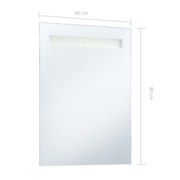 vidaXL Καθρέφτης Μπάνιου Τοίχου με LED 60 x 80 εκ.