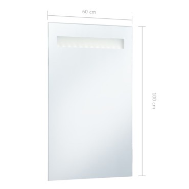 vidaXL Καθρέφτης Μπάνιου Τοίχου με LED 60 x 100 εκ.