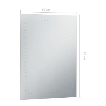 vidaXL Καθρέφτης Μπάνιου Τοίχου με LED 60 x 80 εκ.