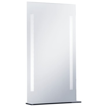 vidaXL Καθρέφτης Μπάνιου Τοίχου με LED και Ράφι 60 x 100 εκ.
