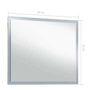vidaXL Καθρέφτης Μπάνιου Τοίχου με LED 60 x 50 εκ.