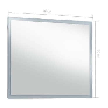 vidaXL Καθρέφτης Μπάνιου Τοίχου με LED 80 x 60 εκ.