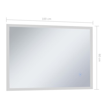 vidaXL Καθρέφτης Μπάνιου Τοίχου με LED/Αισθητήρα Κίνησης 100 x 60 εκ.