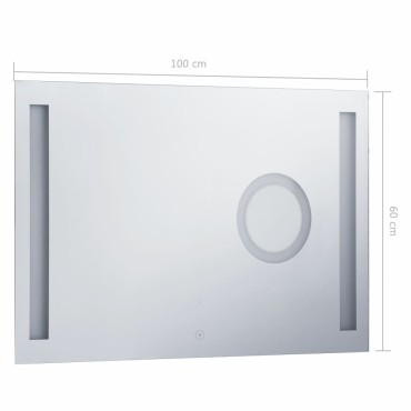 vidaXL Καθρέφτης Μπάνιου Τοίχου με LED/Αισθητήρα Κίνησης 100 x 60 εκ.