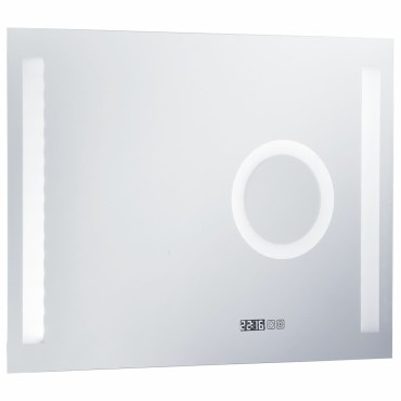 vidaXL Καθρέφτης Μπάνιου Τοίχου με LED/Αισθητήρα Κίνησης 80 x 60 εκ.