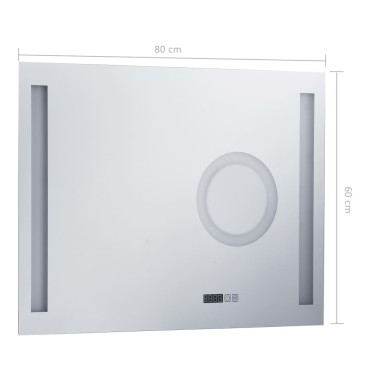 vidaXL Καθρέφτης Μπάνιου Τοίχου με LED/Αισθητήρα Κίνησης 80 x 60 εκ.