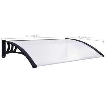 vidaXL Στέγαστρο Πόρτας Μαύρο / Διαφανές 120 x 75 εκ. Πολυανθρακικό