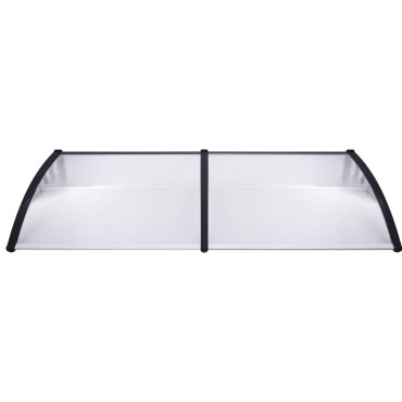 vidaXL Στέγαστρο Πόρτας Μαύρο / Διαφανές 200 x 75 εκ. Πολυανθρακικό