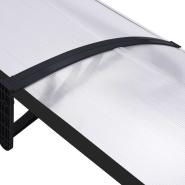 vidaXL Στέγαστρο Πόρτας Μαύρο / Διαφανές 200 x 75 εκ. Πολυανθρακικό