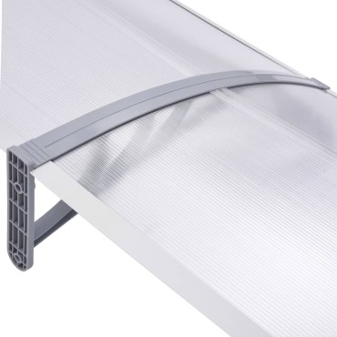 vidaXL Στέγαστρο Πόρτας Γκρι / Διαφανές 200 x 75 εκ. Πολυανθρακικό