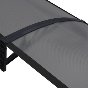 vidaXL Στέγαστρο Πόρτας Μαύρο 200 x 75 εκ. Πολυανθρακικό