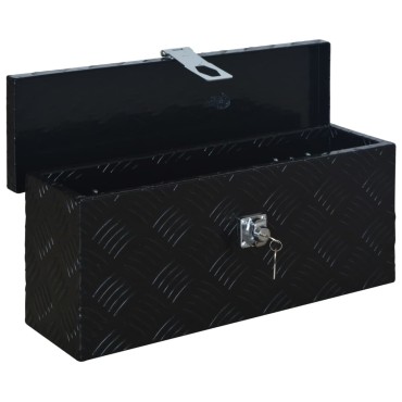 vidaXL Κουτί Αποθήκευσης Μαύρο 485 x 140 x 200 χιλ. Αλουμινίου