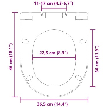 vidaXL Κάλυμμα Λεκάνης με Soft Close & Quick Release Λευκό