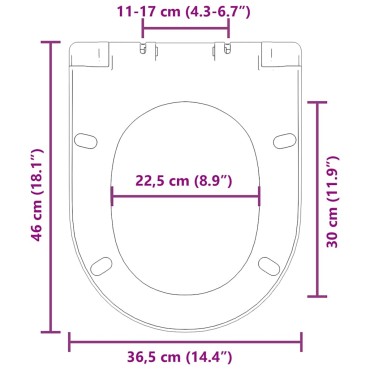 vidaXL Κάλυμμα Λεκάνης με Soft Close & Quick Release Λευκό