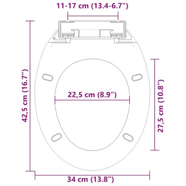 vidaXL Κάλυμμα Λεκάνης με Soft Close & Quick Release Μαύρο