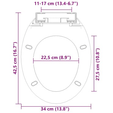 vidaXL Κάλυμμα Λεκάνης με Soft Close & Quick Release Μαύρο