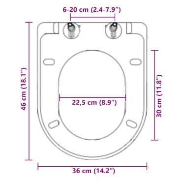 vidaXL Κάλυμμα Λεκάνης με Soft Close & Quick Release Μαύρο