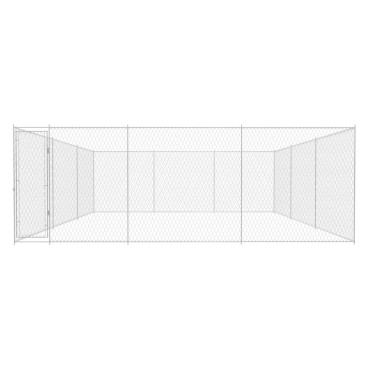 vidaXL Κλουβί Σκύλου Εξωτερικού Χώρου 570x570x185 εκ. Γαλβαν. Ατσάλι