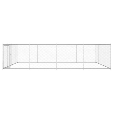 vidaXL Κλουβί Σκύλου Εξωτερικού Χώρου 760x760x185 εκ. Γαλβαν. Ατσάλι