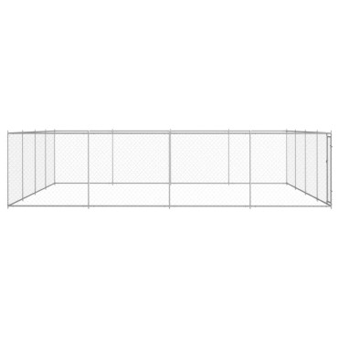 vidaXL Κλουβί Σκύλου Εξωτερικού Χώρου 760x760x185 εκ. Γαλβαν. Ατσάλι