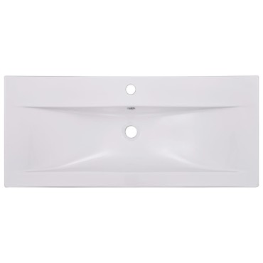 vidaXL Νιπτήρας Ένθετος Λευκός 91 x 39,5 x 18,5 εκ. Κεραμικός