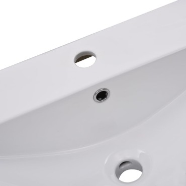 vidaXL Νιπτήρας Ένθετος Λευκός 101 x 39,5 x 18,5 εκ. Κεραμικός