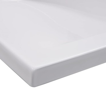 vidaXL Νιπτήρας Ένθετος Λευκός 101 x 39,5 x 18,5 εκ. Κεραμικός
