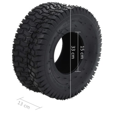 vidaXL Λάστιχα & Σαμπρέλες για Καρότσι 4 τεμ. 15x6.00-6 4PR Καουτσούκ